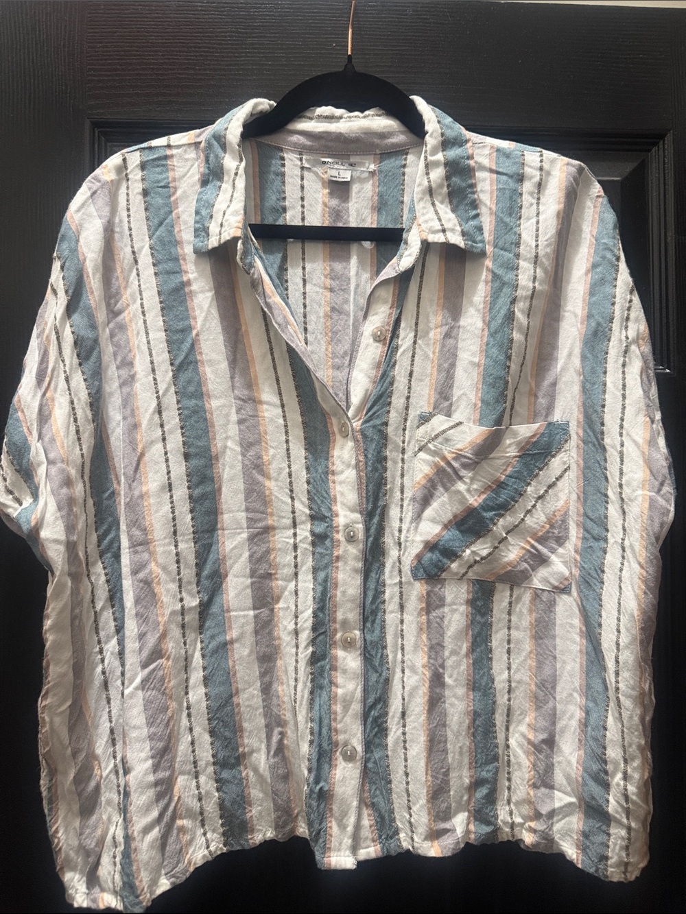 O’Neill Striped Button-Down Shirt - Blue & White